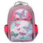 Рюкзак школьный, 36 х 23 х 13 см, эргономичная спинка, Calligrata П "Бабочки" - фото 6390957