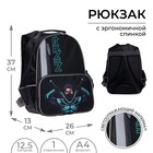 Рюкзак школьный, 37 х 26 х 13 см, эргономичная спинка, Calligrata ОРТ "Ниндзя" - фото 866455