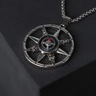 Кулон-амулет «Помпеи» компас, цвет чёрный в серебре, 70 см - фото 6391460