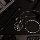 Кулон-амулет «Помпеи» компас, цвет чёрный в серебре, 70 см - фото 9038806