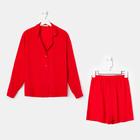 Пижама (шорты, жакет) KAFTAN, красный, размер 40-42 - Фото 6