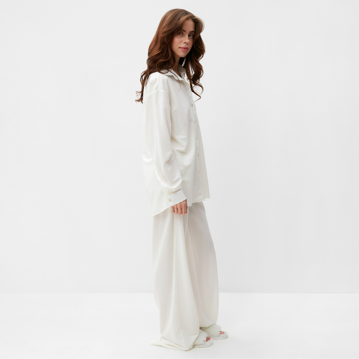Костюм женский (сорочка, брюки) MINAKU цвет белый, р-р 42 - фото 1908659870