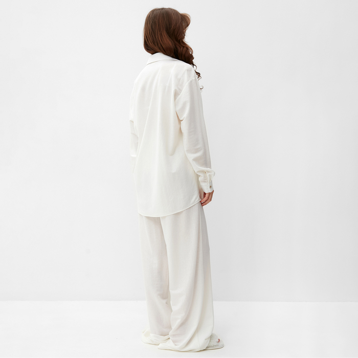 Костюм женский (сорочка, брюки) MINAKU цвет белый, р-р 42 - фото 1908659871