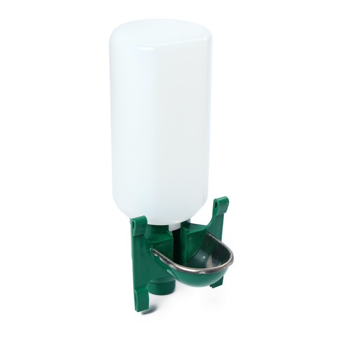 Поилка чашечная для домашней птицы, навесная, 2 л, металл, пластик, МИКС - Фото 1