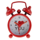 Будильник "I love you", d-4 см, красный - Фото 1