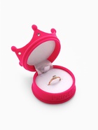 Футляр бархатный под кольцо, серьги «Корона», 5.5×5.5×4.5, розовый, вставка белая - Фото 2