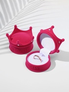 Футляр бархатный под кольцо, серьги «Корона», 5.5×5.5×4.5, розовый, вставка белая - Фото 9