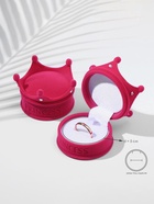 Футляр бархатный под кольцо, серьги «Корона», 5.5×5.5×4.5, розовый, вставка белая - Фото 10