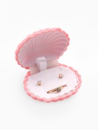 Футляр под серьги, кулон «Ракушка», 6×5.5 см, бархатный, розовый - Фото 2