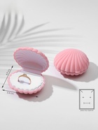 Футляр под серьги, кулон «Ракушка», 6×5.5 см, бархатный, розовый 767647