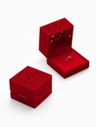 Футляр под кольцо, серьги «Кружево», бархатный, 6×6 см, красный - Фото 1