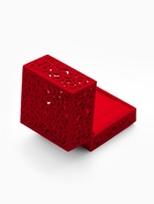 Футляр под кольцо, серьги «Кружево», бархатный, 6×6 см, красный - Фото 5