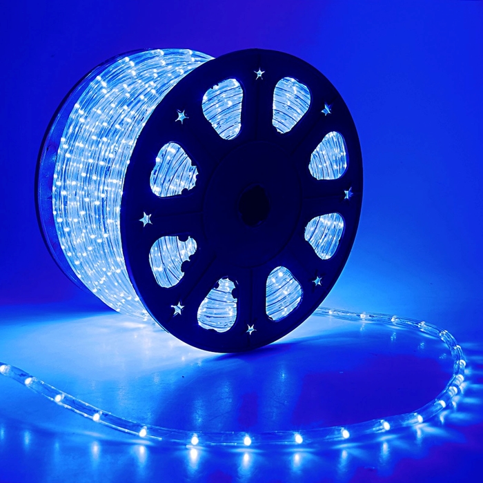 Световой шнур Luazon Lighting 11 мм, IP65, 100 м, 24 LED/м, 220 В, 2W, постоянное свечение, свечение синее - фото 2041063