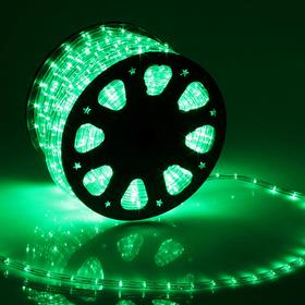 LED шнур 11 мм, круглый, 100 м, фиксинг, 2W-LED/м-24-220V, в компл. набор д/подкл, ЗЕЛЕНЫЙ