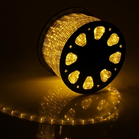 Световой шнур Luazon Lighting 11 мм, IP65, 100 м, 24 LED/м, 220 В, 2W, постоянное свечение, свечение жёлтое