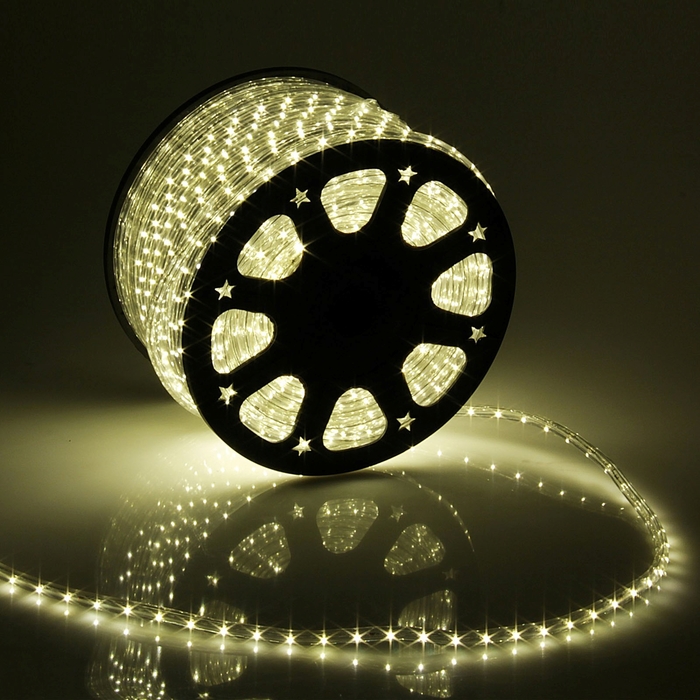 Световой шнур Luazon Lighting 13 мм, IP65, 100 м, 36 LED/м, 220 В, 2W, постоянное свечение, свечение тёплое белое - фото 1905329809
