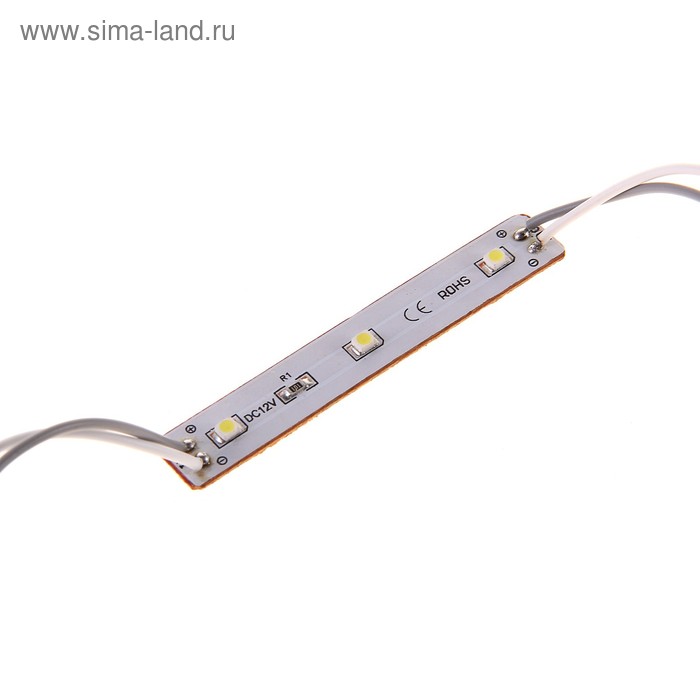 Светодиодный модуль SMD3528, 3 LED, 86x12x4, IP50, БЕЛЫЙ - Фото 1