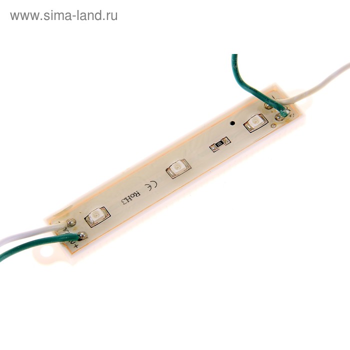 Светодиодный модуль SMD3528, 3 LED, 85x12x4, IP65, ЗЕЛЕНЫЙ - Фото 1