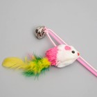 Дразнилка-удочка "Цветная мышка", 32 см, микс цветов - Фото 2