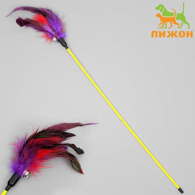 Дразнилка «Фазан» с бубенчиком, 50 см, микс цветов