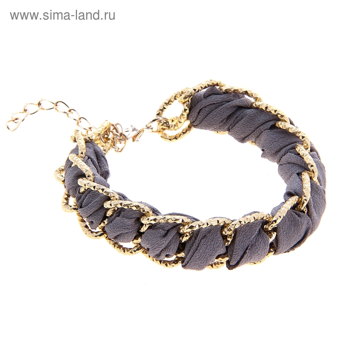 Браслет «Фэшен» переплетенная цепь, цвет серый - Фото 1