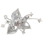 Брошь «Цветок» лилия цвет красно-белый в серебре - Фото 2