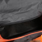 Сумка спортивная на молнии, 1 отдел, 3 наружных кармана, длинный ремень, чёрный/оранжевый - Фото 3
