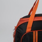 Сумка спортивная на молнии, 1 отдел, 3 наружных кармана, длинный ремень, чёрный/оранжевый - Фото 4