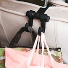 Вешалка-крючок на подголовник, два крючка, пластик, чёрный - Фото 2