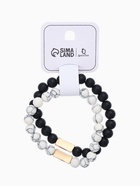 Браслеты парные из бусин «Неразлучники. Сердце», d=6.5 см, набор 2 шт. шар №8, чёрный, белые - Фото 6