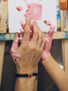 Браслеты парные «Неразлучники» сердце с бусинами, чёрно-белые, шар №8, d=6.5 см - Фото 2