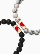 Браслеты парные «Неразлучники» сердце с бусинами, чёрно-белые, шар №8, d=6.5 см - Фото 3