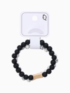 Браслеты парные из бусин «Неразлучники. Сердце», d=6.5 см, набор 2 шт. шар №8, чёрный, белые - Фото 5