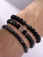 Браслеты «Гематит», набор 3 шт. d=7 см, чёрные - Фото 2