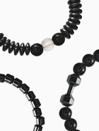 Браслет унисекс набор 3 шт "Гематит" гантели, цвет серо-чёрный - фото 809333080