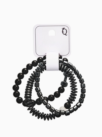 Браслеты «Гематит», набор 3 шт. d=7 см, чёрные