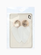 Серьги металл «Геометрия», линии, белые в золоте  (артикул 5352612)  большой выбор товаров оптом и в розницу по низким ценам с доставкой