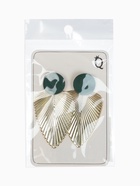 Серьги металл "Геометрия" линии, цвет золотой в тёмно-зелёном - фото 809297536