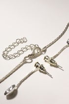 Набор 2 предмета: серьги, колье «Утончённость» зимний цветок, белый в серебре, 40 см - Фото 3