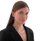 Набор 2 предмета: серьги, колье «Утончённость» зимний цветок, белый в серебре, 40 см - Фото 5