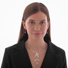 Набор 2 предмета: серьги, колье «Утончённость» зимний цветок, белый в серебре, 40 см - Фото 6