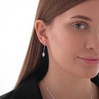 Набор 2 предмета: серьги, колье «Утончённость» зимний цветок, белый в серебре, 40 см - Фото 7