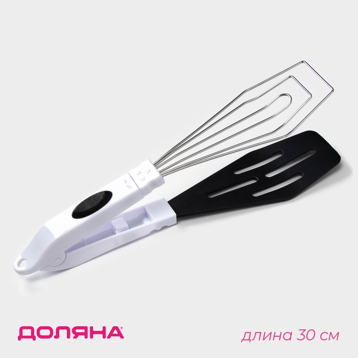 Лопатка двойная Доляна «Помощник», 30 см, с держателем - Фото 1