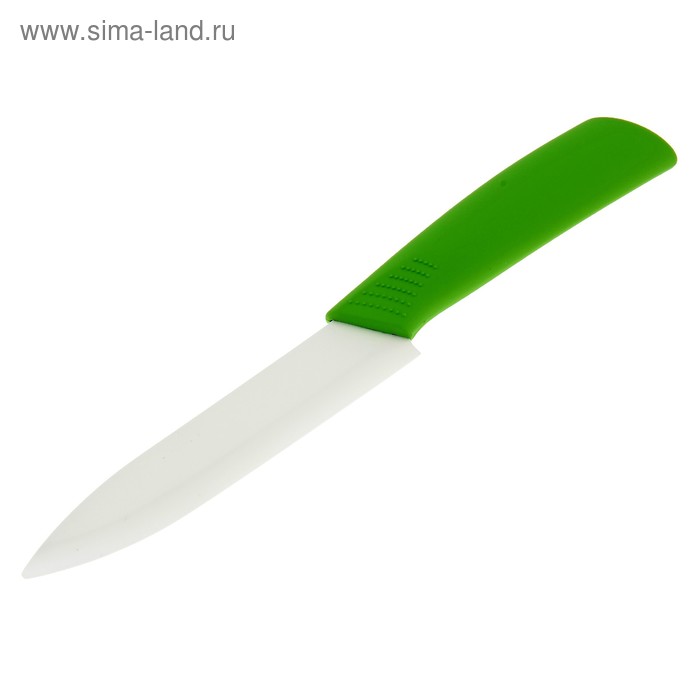 Нож керамический 13 см зелен рукоять - Фото 1