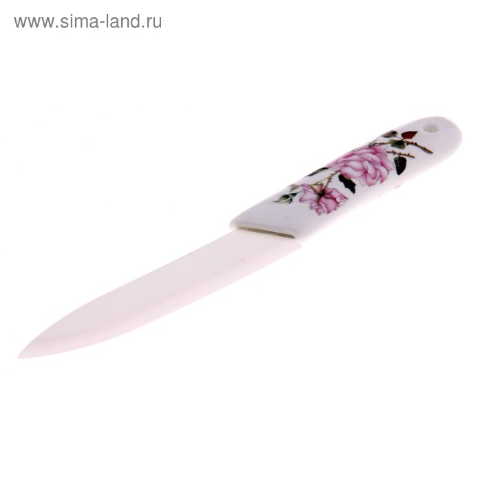 Нож керамический Доляна «Розарий», лезвие 12,5 см, керамическая рукоять - Фото 1