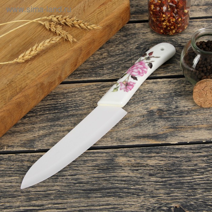 Нож керамический "Розарий", лезвие 15 см, керамическая рукоять - Фото 1