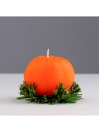 Свеча декоративная «Новогодний мандарин», 6×6×6 см - Фото 3