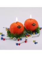 Свеча декоративная «Новогодний мандарин», 6×6×6 см - Фото 5