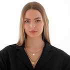 Кулон двойной "Цепь" сталь, медальоны, цвет золото, 48-68 см - фото 24421826