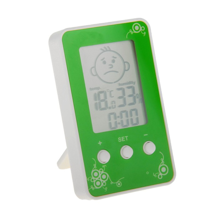 Термометр Luazon LTR-12, электронный, указатель влажности, часы, МИКС - фото 1881736916